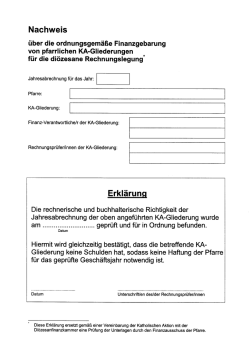 Nachweis über die Finanzgebarung
