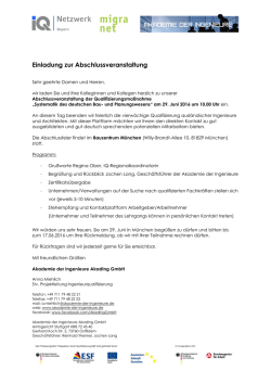 Einladung zur Abschlussveranstaltung