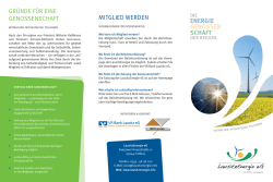 GR&Uuml;NDE F&Uuml;R EINE GENOSSENSCHAFT MITGLIED WERDEN
