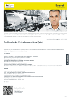 Sachbearbeiter Vertriebsinnendienst Job in Heilbronn