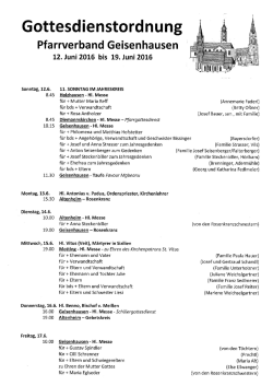 Gottesdienstordnung 12.06.2016