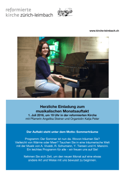 Herzliche Einladung zum musikalischen Monatsauftakt