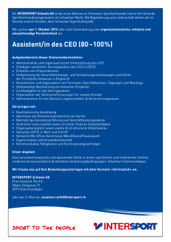 Assistent/in des CEO (80–100%)