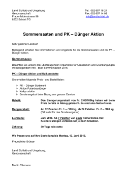 D&uuml;nger Aktion - Portrait LANDI Schlatt und Umgebung