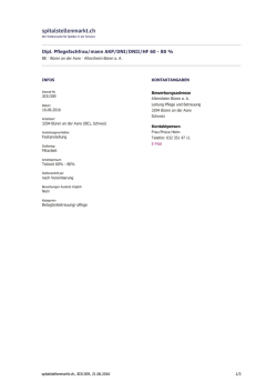 Dipl. Pflegefachfrau/mann AKP/DNI/DNII/HF 60 - 80