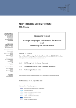 222. Sitzung Nephrologisches Forum - Nephrologie München eV