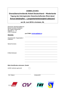 Anmeldeformular für die IGR-Veranstaltung am 28. Juni