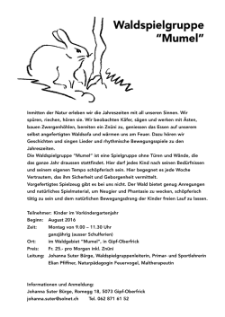 Flyer als PDF - Waldspielgruppe Mumel und WALD