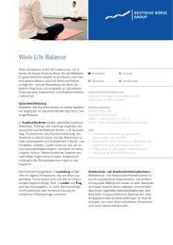Work-Life Balance - Deutsche Börse AG
