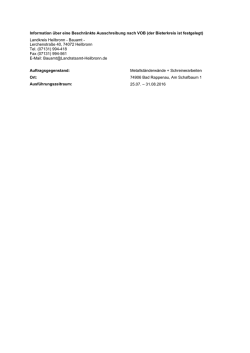 Information über eine Beschränkte Ausschreibung nach VOB (der