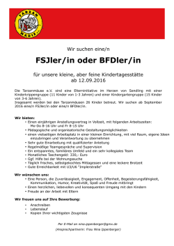 ein FSJ/BFD - Elterninitiative Tarzanm&auml;use eV