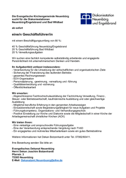 eine/n Gesch&auml;ftsf&uuml;hrer/in - Evangelische Kirchengemeinde