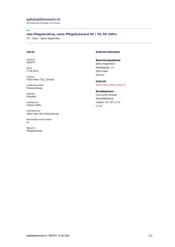 eine Pflegefachfrau, einen Pflegefachmann HF / FH, 50-100%