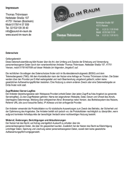 Impressum Thomas Th&ouml;nnissen Nettetaler Stra&szlig;e