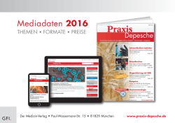 Mediadaten 2016 - GFI - Gesellschaft für medizinische Information