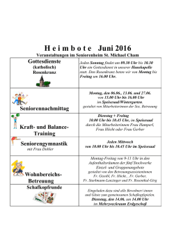 H eimbote Juni 2016 - Seniorenheim St. Michael