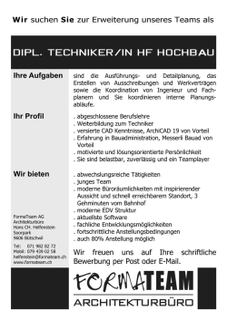 dipl. techniker/in hf hochbAu