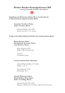 Programm Bundespreisträgerkonzert Jumu Berlin 2016