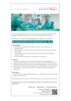 pflegeassistent/in op/anästhesie 40 – 50