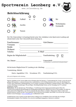 Mitgliedsantrag SV Leonberg - JFG 3 Schl&ouml;sser