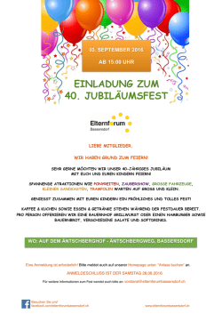 Jubil&auml;umsfest - Elternforum Bassersdorf