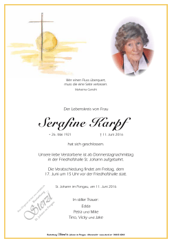 Serafine Karpf - Bestattung Sterzl
