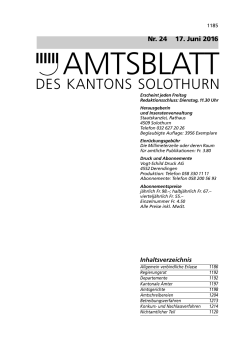 AMTSBLATT - Kanton Solothurn