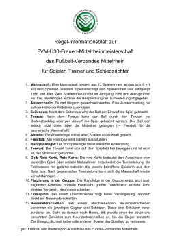 Regel-Informationsblatt zur FVM-Ü30