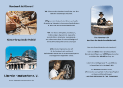 Handwerk ist K&ouml;nnen - Liberale Handwerker
