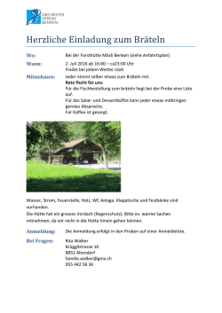 Herzliche Einladung zum Bra teln