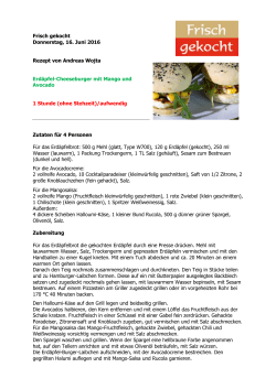 Erdäpfel-Cheeseburger mit Mango und Avocado