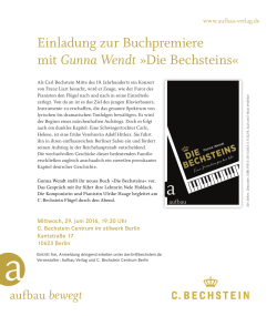 Einladung zur Buchpremiere mit Gunna Wendt »Die Bechsteins«
