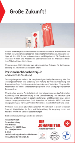 Gro&szlig;e Zukunft! - Die Johanniter