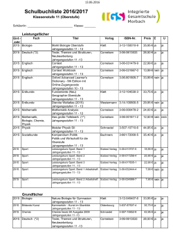 Schulbuchliste 11 MSS – 2016-2017