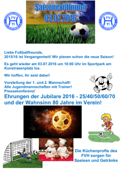 Ehrungen der Jubilare 2016 - 25/40/50/60/70 und der Wahnsinn 80