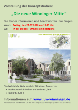 „Die neue Winninger Mitte“ - Leben und Wohnen im Alter in Winningen