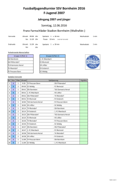 SSV 2016 Spielplan F-Jugend 2007