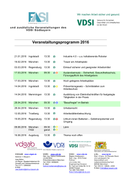 Veranstaltungsprogramm 2016 - Region Südbayern
