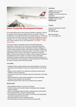 Intern Corporate Development Kaizen