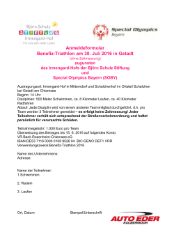 Anmeldeformular Benefiz-Triathlon am 30. Juli 2016 in Gstadt