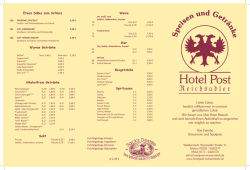 Speisekarte - Hotel Post