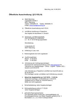 Öffentliche Ausschreibung ( §12 VOL/A)
