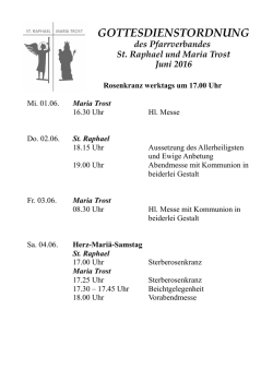 Gottesdienstordnung Juni 2016