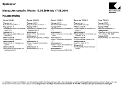 Speiseplan Mensa Arcisstraße, Woche 13.06.2016 bis 17.06.2016