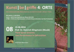 15.06.2016 Prof. Dr. Heinrich Klingmann (Musik) Third Space