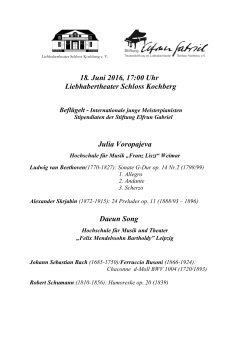 Programm - Liebhabertheater Schloss Kochberg
