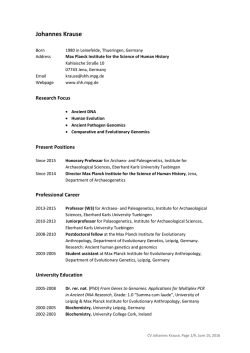 Johannes Krause - Max-Planck-Institut f&uuml;r Menschheitsgeschichte