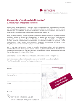 Kompendium "Unfallmedizin für Juristen“ 3. Neuauflage jetzt gratis