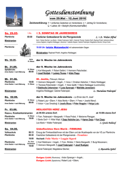 Gottesdienstordnung
