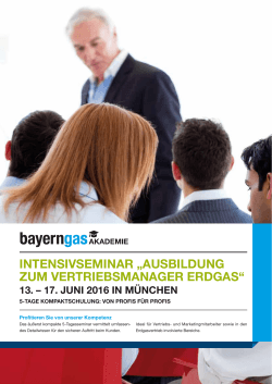 intensivseminar „ausbildung zum - Bayerngas